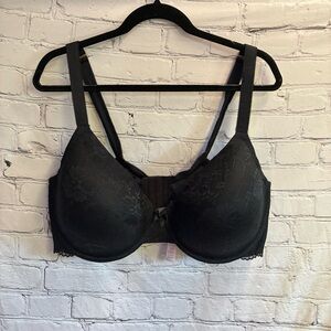Savage X Fenty Women’s Plus Floral Lace Underwire T-Shirt Bra Black Size 42H GUC